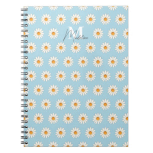 Daisy Floral Spiral Notebook – Personalised Name