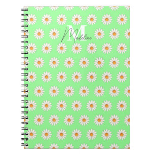 Daisy Floral Spiral Notebook – Personalised Name