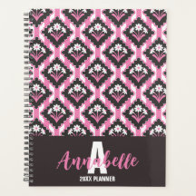 Daisy Floral Striped Pattern Pink Black White