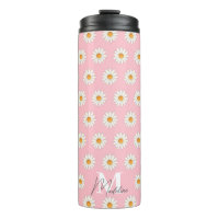 Daisy Floral Thermal Tumbler – Aesthetic Insulated
