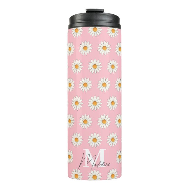 Daisy Floral Thermal Tumbler – Aesthetic Insulated (Front)