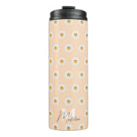 Daisy Floral Thermal Tumbler – Aesthetic Insulated