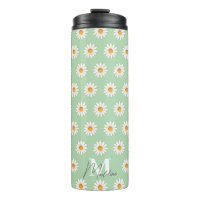 Daisy Floral Thermal Tumbler – Aesthetic Insulated