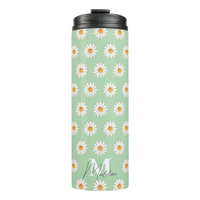 Daisy Floral Thermal Tumbler – Aesthetic Insulated (Front)