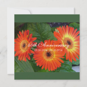 Daisy floral wedding anniversary invitations