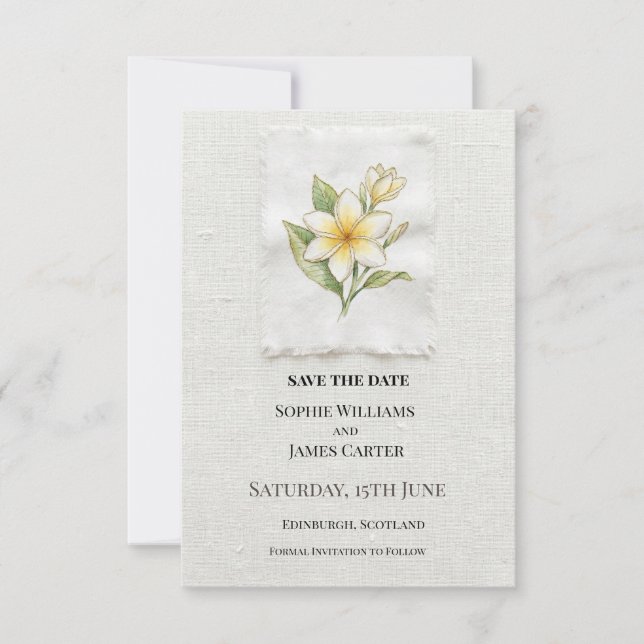 Daisy Floral Wedding Save The Date (Front)