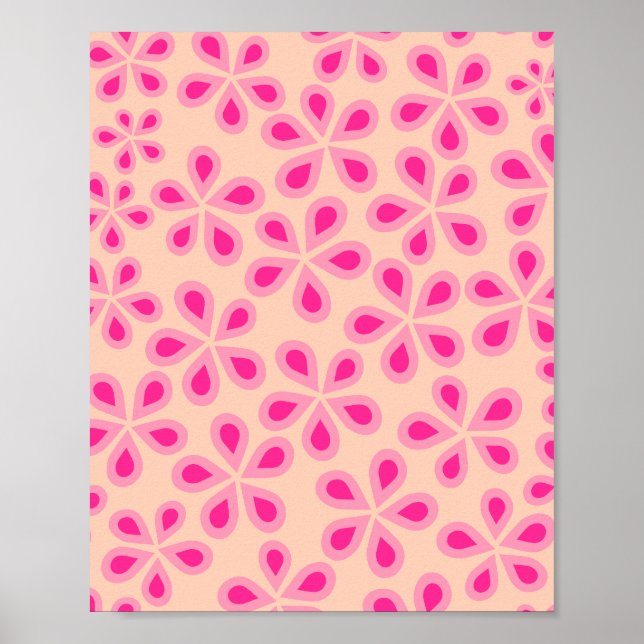 Daisy Florets 05 Orange And Pink Poster (Front)