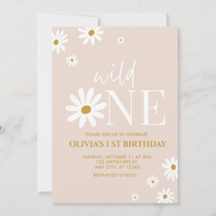 Daisy Flower 1st Birthday Invitation for Girls