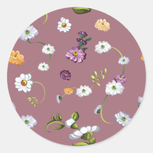 Daisy flower 3 classic round sticker