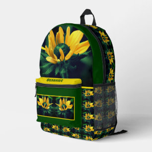 Daisy Flower Abstract Personalised Printed Backpack