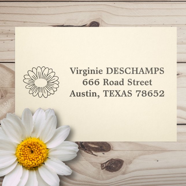 Daisy Flower and Address Self-inking Stamp (Daisy Flower and Address Self-inking Stamp)