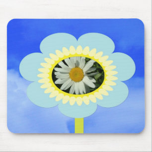daisy, flower and blue sky mouse pad