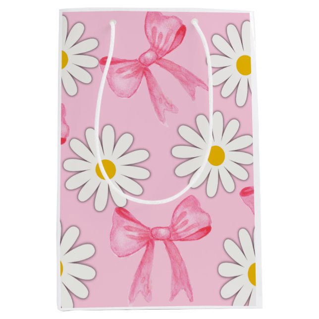 Daisy Flower and Bow gift bag (Front)