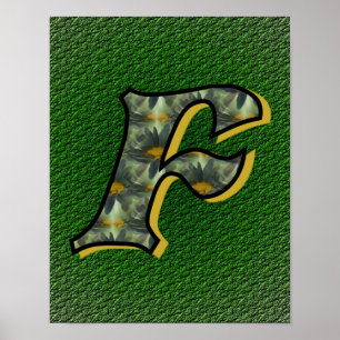 Daisy Flower Art Monogram Initial F Poster