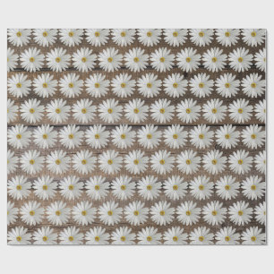 Daisy Flower Barn Board Wrapping Paper