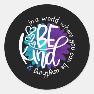 Daisy Flower Be Kind Suicide Prevention Awareness Classic Round Sticker