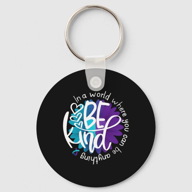 Daisy Flower Be Kind Suicide Prevention Awareness  Key Ring (Front)