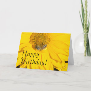 Daisy Flower & Bee Birthday Card