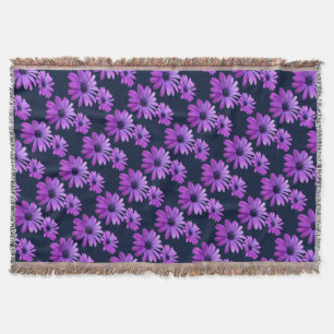 Daisy Flower Blanket Purple Daisies Throw Blanket