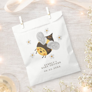 Daisy Flower Bumblebee Bee Green Baby Shower Favour Bag