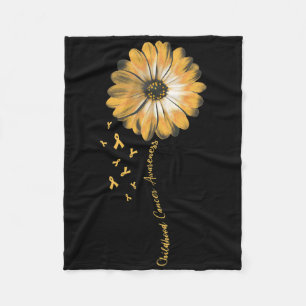 Daisy Flower Childhood Cancer Awareness Gifts Fleece Blanket
