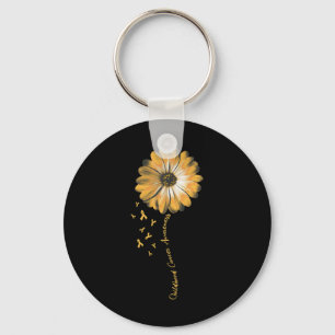 Daisy Flower Childhood Cancer Awareness Gifts Key Ring