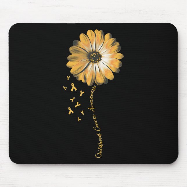 Daisy Flower Childhood Cancer Awareness Gifts  Mouse Pad (Front)