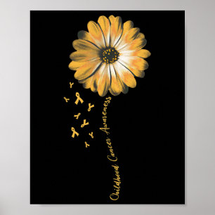 Daisy Flower Childhood Cancer Awareness Gifts Poster