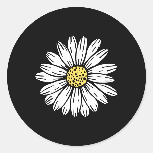 Daisy Flower Design  Classic Round Sticker (Front)