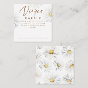 Daisy Flower Diaper Raffle Baby Shower Tickets Enclosure Card