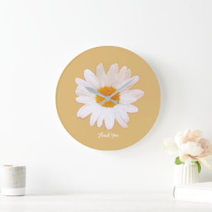Daisy Flower Dream – Summer Botanical Thank You Large Clock