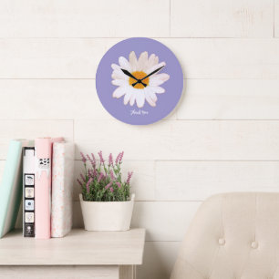 Daisy Flower Dream – Summer Botanical Thank You Large Clock