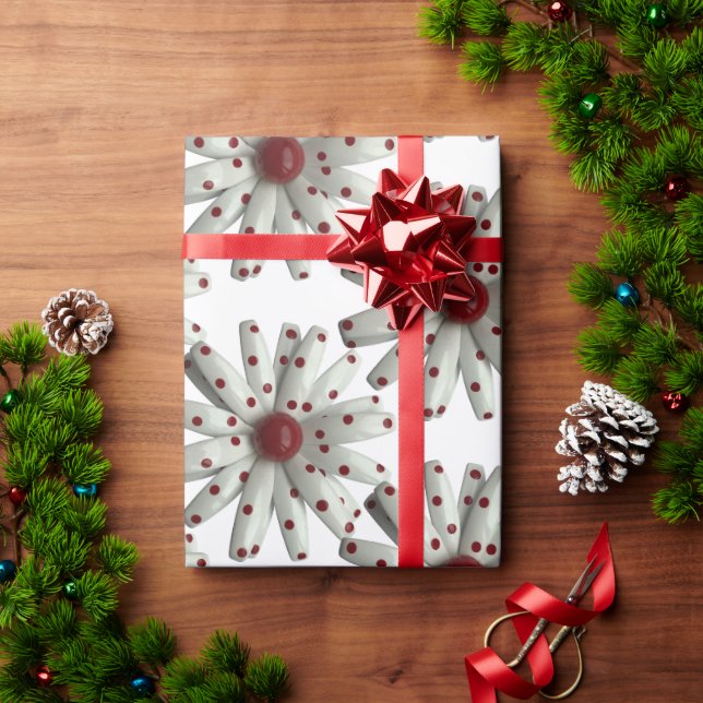 Daisy Flower Fashion Floral Retro Mod 60s Garden Wrapping Paper (Holiday Gift)