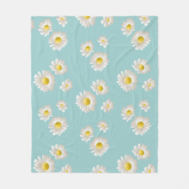Daisy Flower  Fleece Blanket (Front)