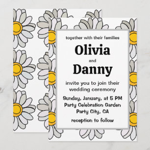 Daisy Flower Floral Daisy Wedding Invitation