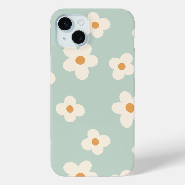 Daisy flower floral green pattern pastel colours Case-Mate iPhone case (Back)