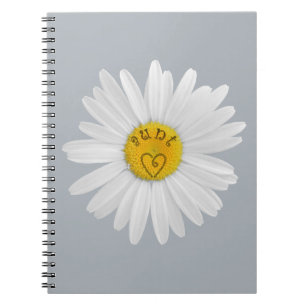 Daisy Flower For Aunt Art Customise Background Notebook