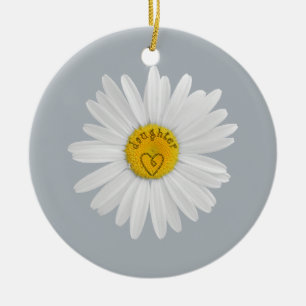 Daisy Flower For Daughter Art Customise Background Ceramic Tree Decoration