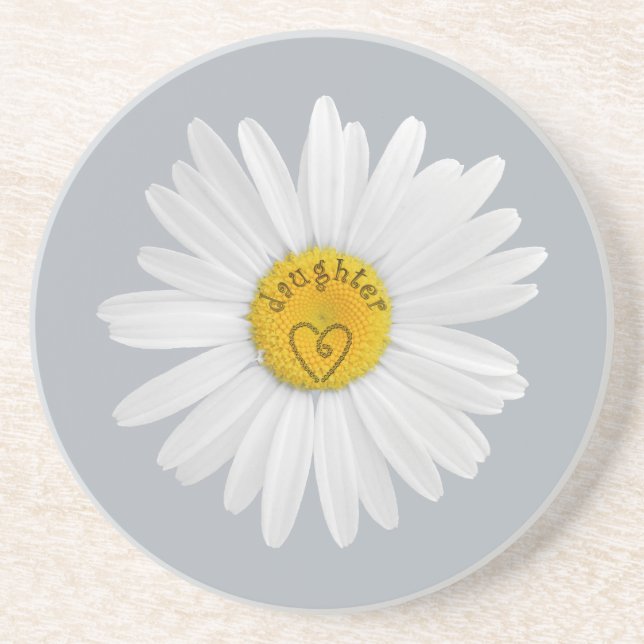 Daisy Flower For Daughter Art Customise Background Coaster (Front)