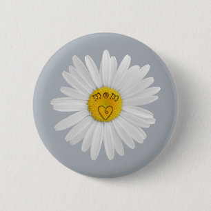 Daisy Flower For Mum Art Customise Background 6 Cm Round Badge
