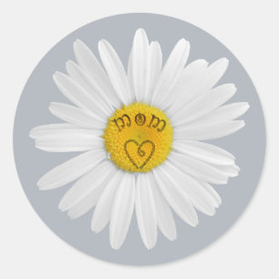 Daisy Flower For Mum Art Customise Background Classic Round Sticker
