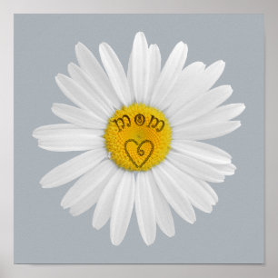 Daisy Flower For Mum Art Customise Background Poster