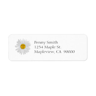 Daisy Flower For Mum Art Customise Background Return Address Label