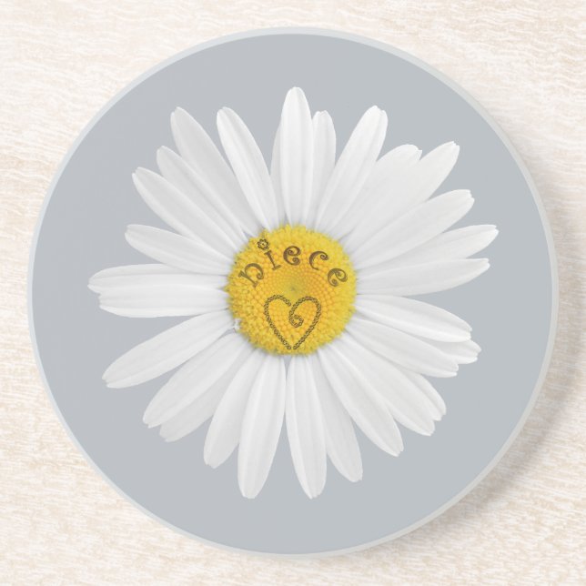 Daisy Flower For Niece Art Customise Background Coaster (Front)
