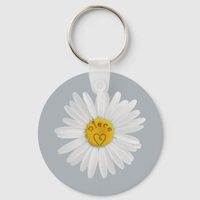 Daisy Flower For Niece Art Customise Background Key Ring (Front)