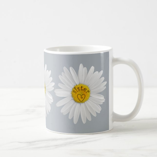 Daisy Flower For Sister Art Customise Background Coffee Mug (Right)