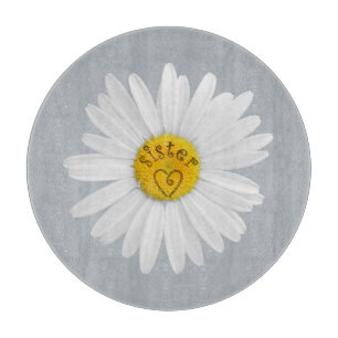 Daisy Flower For Sister Art Customise Background Cutting Board