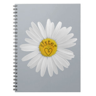 Daisy Flower For Sister Art Customise Background Notebook