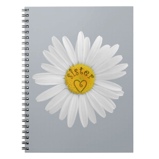Daisy Flower For Sister Art Customise Background Notebook (Front)