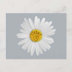 Daisy Flower For Sister Art Customise Background Postcard